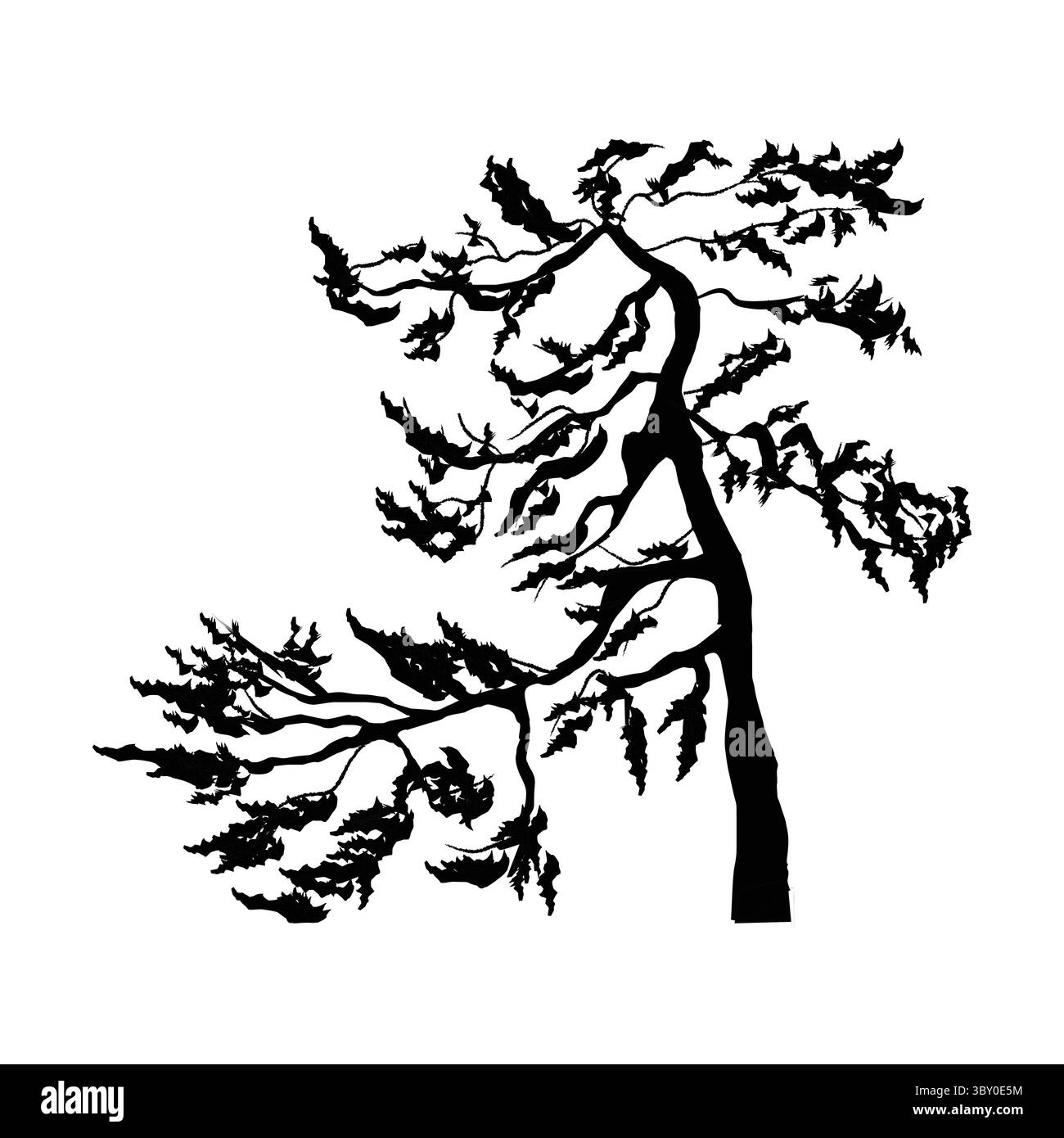 Illustrazione della sagoma ad albero con sfondo bianco vol 01 Illustrazione Vettoriale