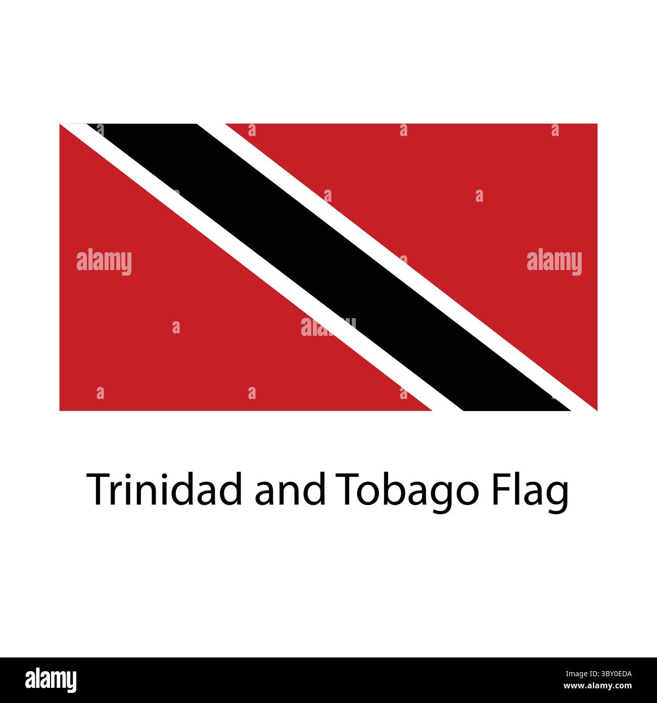 Trinidad e Tobago Flag illustrazione disegno a mano disegno basato su vettore Illustrazione Vettoriale