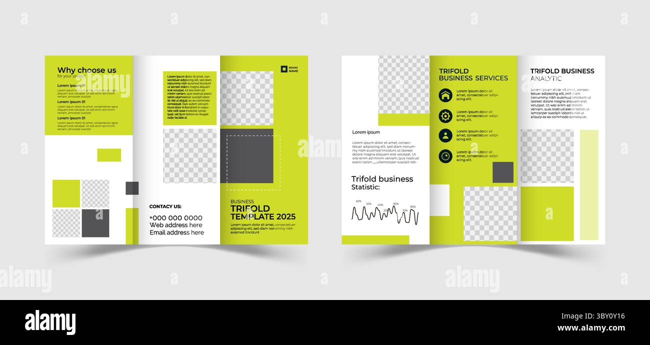 Modello di brochure aziendale moderno e creativo triplice Illustrazione Vettoriale