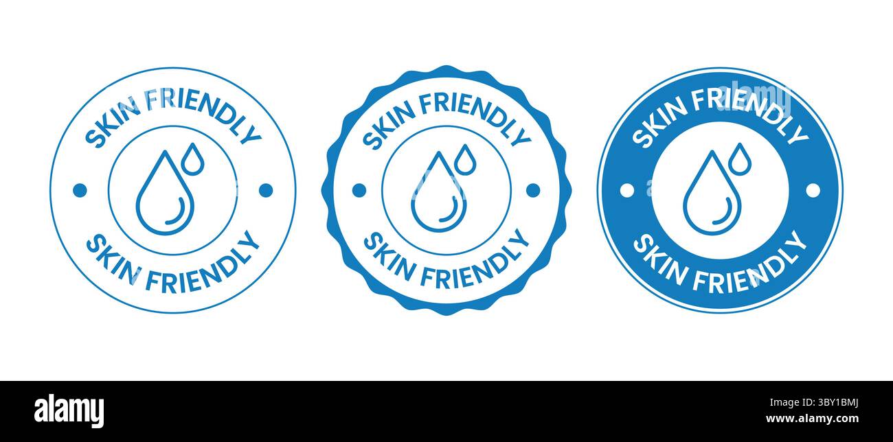 Set di timbri per prodotti delicati sulla pelle Illustrazione Vettoriale