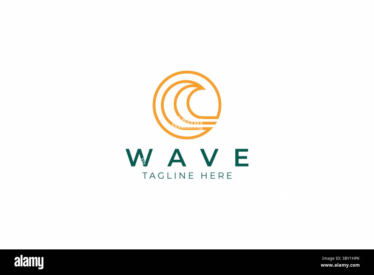 Icona Wave Logo Sea Linear Ocean Travel Beach Coast Surf Natural Illustrazione Vettoriale