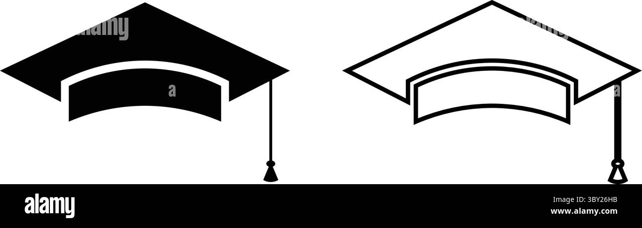 Icona vettoriale cappello graduato Illustrazione Vettoriale