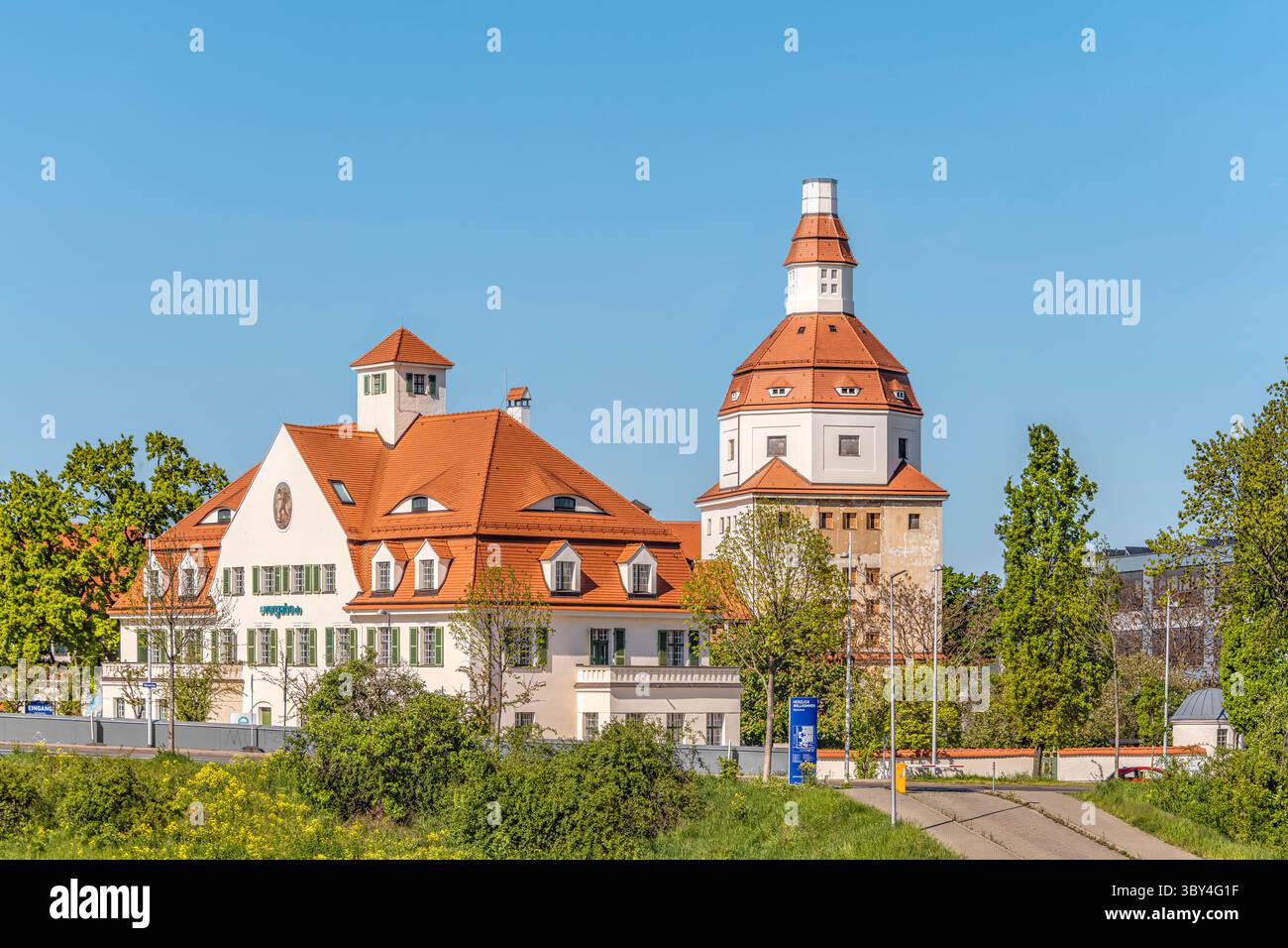 Fiera di Dresda negli edifici dell'ex macello, Sassonia, Germania Foto Stock