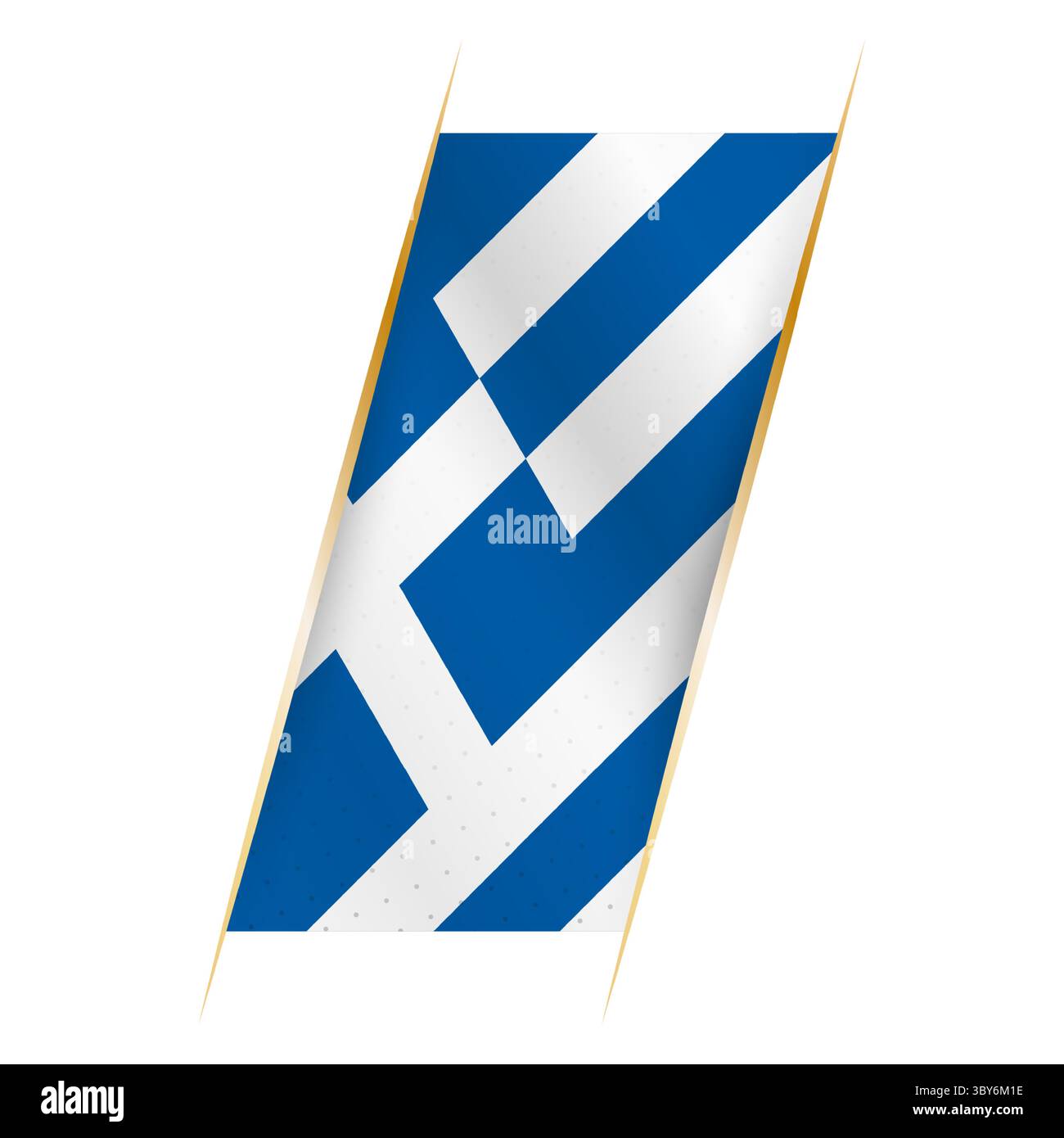 Bandiera greca sotto forma di striscione con effetto ondeggiante e ombra. Design vettoriale moderno. Illustrazione Vettoriale