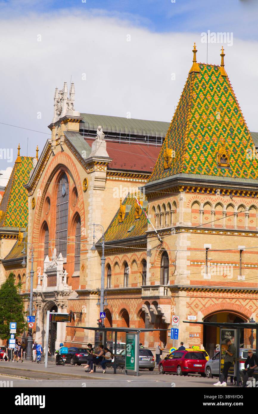 Ungheria, Budapest, Vásárcsarnok, mercato centrale, esterno, Foto Stock