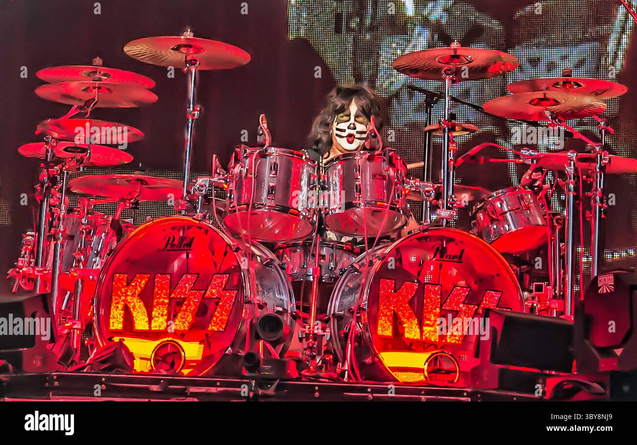 23 agosto 2019, Buffalo, New York, Stati Uniti: ERIC CANTANTE dei Kiss si esibisce durante il suo tour Sonic Boom. (Immagine di credito: © Joe Granita/ZUMA Press Wire) Foto Stock