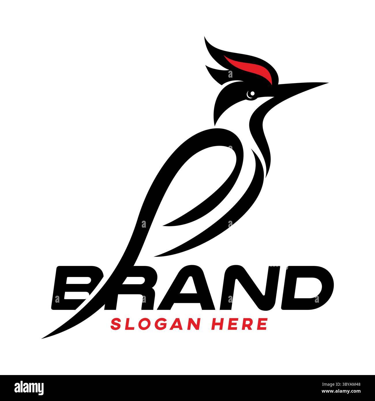Logo Woodpecker Modern. Illustrazione vettoriale Illustrazione Vettoriale
