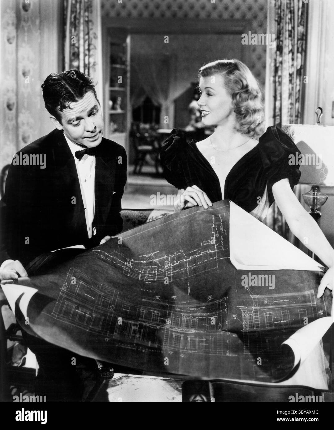 10 luglio 2020, Stati Uniti d'America: Arthur Lake, Penny Singleton, sul set del film, ''Blondie in the Dough'', Columbia Pictures, 1947 (Credit Image: © JT Vintage/Glasshouse via ZUMA Press Wire) Foto Stock