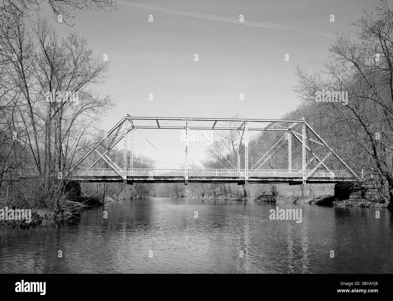 16 novembre 2021, Tyrone, Pennsylvania, Stati Uniti: Birmingham Bridge, attraversa il fiume Little Juniata sulla strada locale a sud della State Route 453, Tyrone, Blair County, Pennsylvania, Stati Uniti, Historic American Engineering record (immagine di credito: © circa Images/Glasshouse via ZUMA Press Wire) Foto Stock