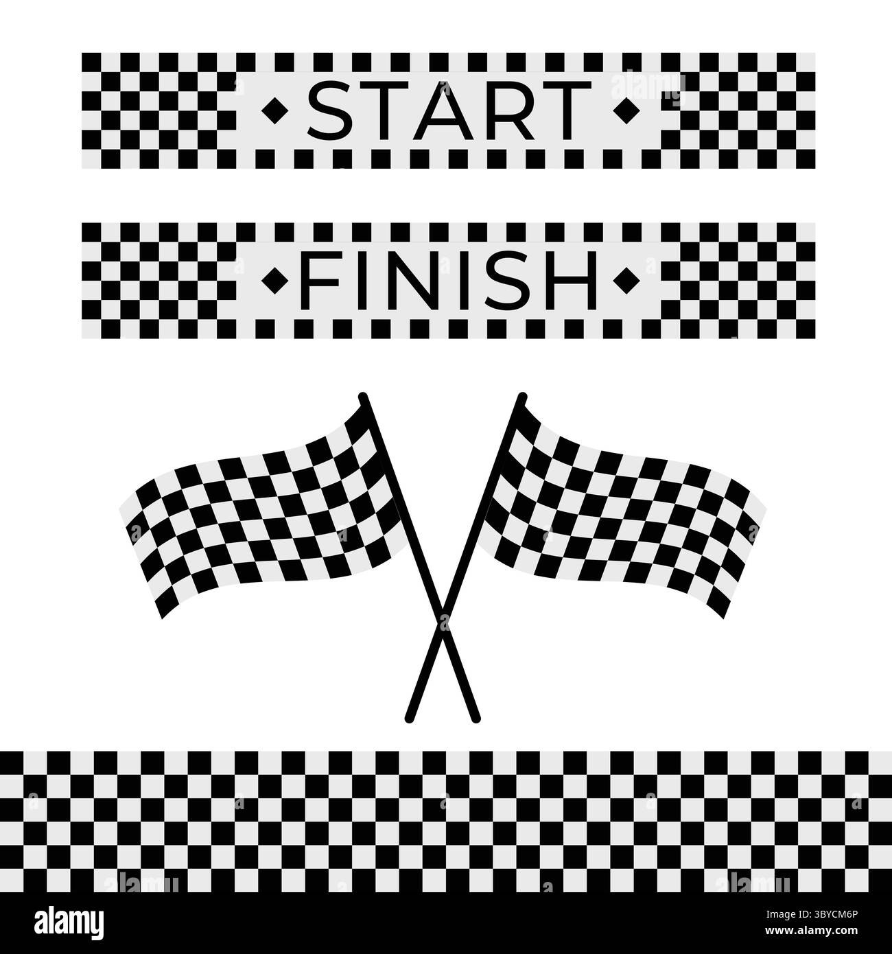 Bandiera da corsa a scacchi con design a strisce di inizio e fine linea Illustrazione Vettoriale Bandiera da corsa a scacchi con design a strisce di inizio e fine linea Illustrazione Vettoriale