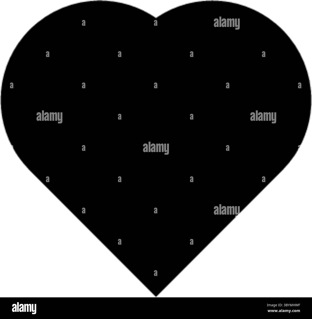 Una forma a cuore semplice, audace e di colore nero è centrata su uno sfondo bianco pulito. E' un classico simbolo di amore e affetto. Illustrazione Vettoriale