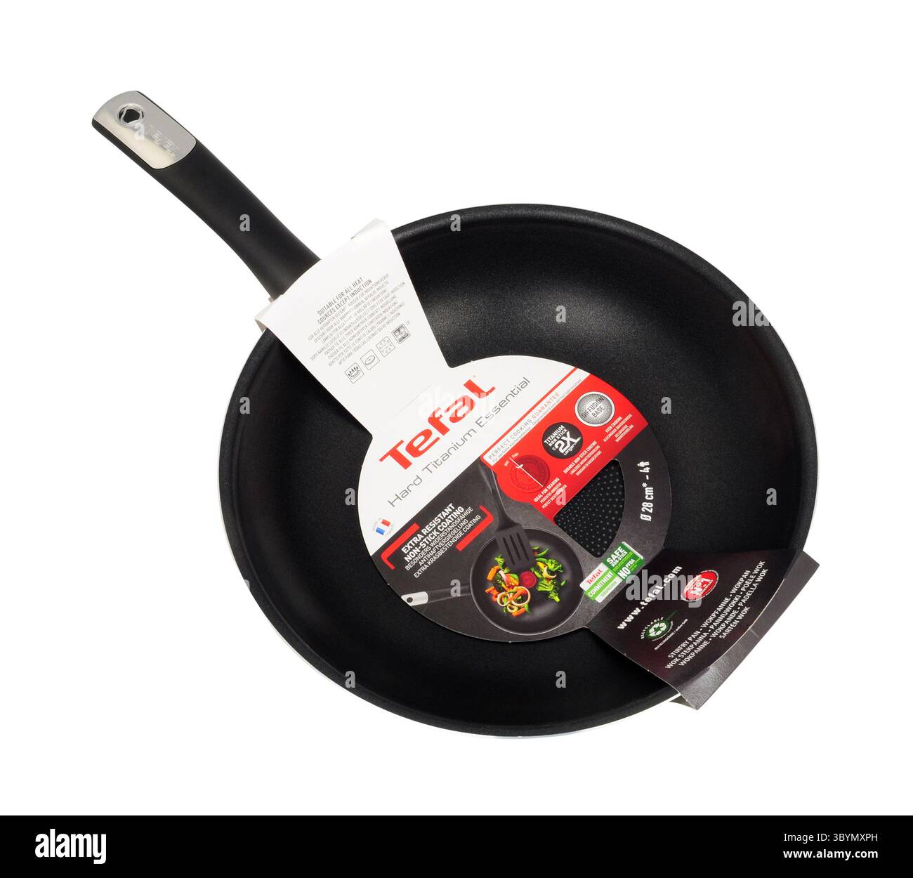 Padella Tefal Essential in titanio duro con rivestimento antiaderente extra resistente Foto Stock