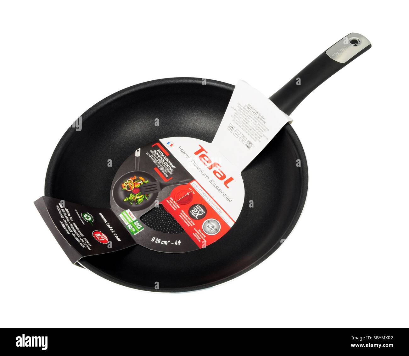 Padella Tefal Essential in titanio duro con rivestimento antiaderente extra resistente Foto Stock