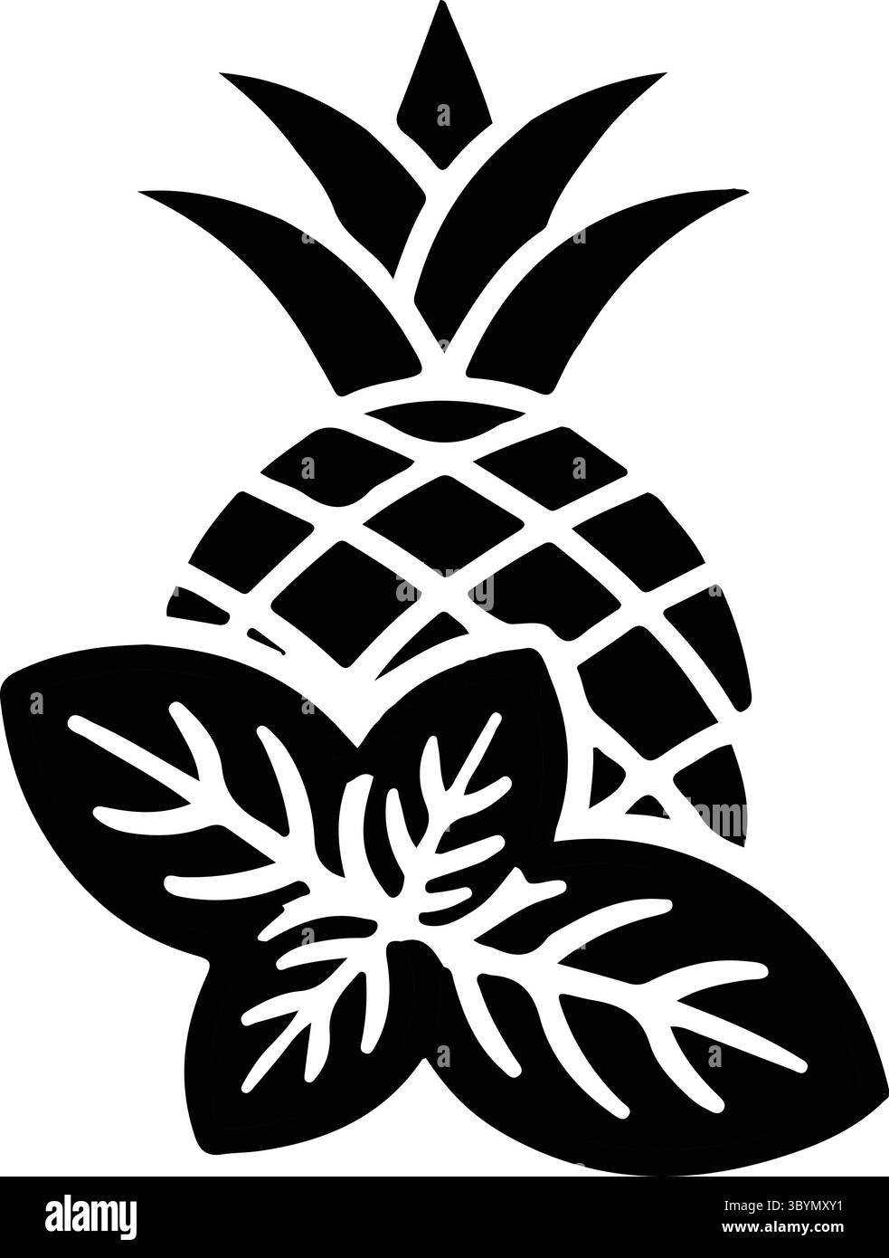 Ananas con logo minimalista Illustrazione Vettoriale