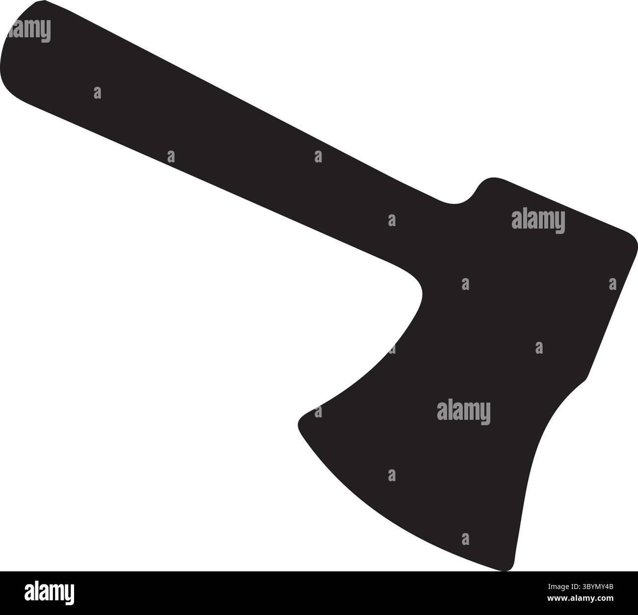 Silhouette con ascia e sfondo bianco Illustrazione Vettoriale