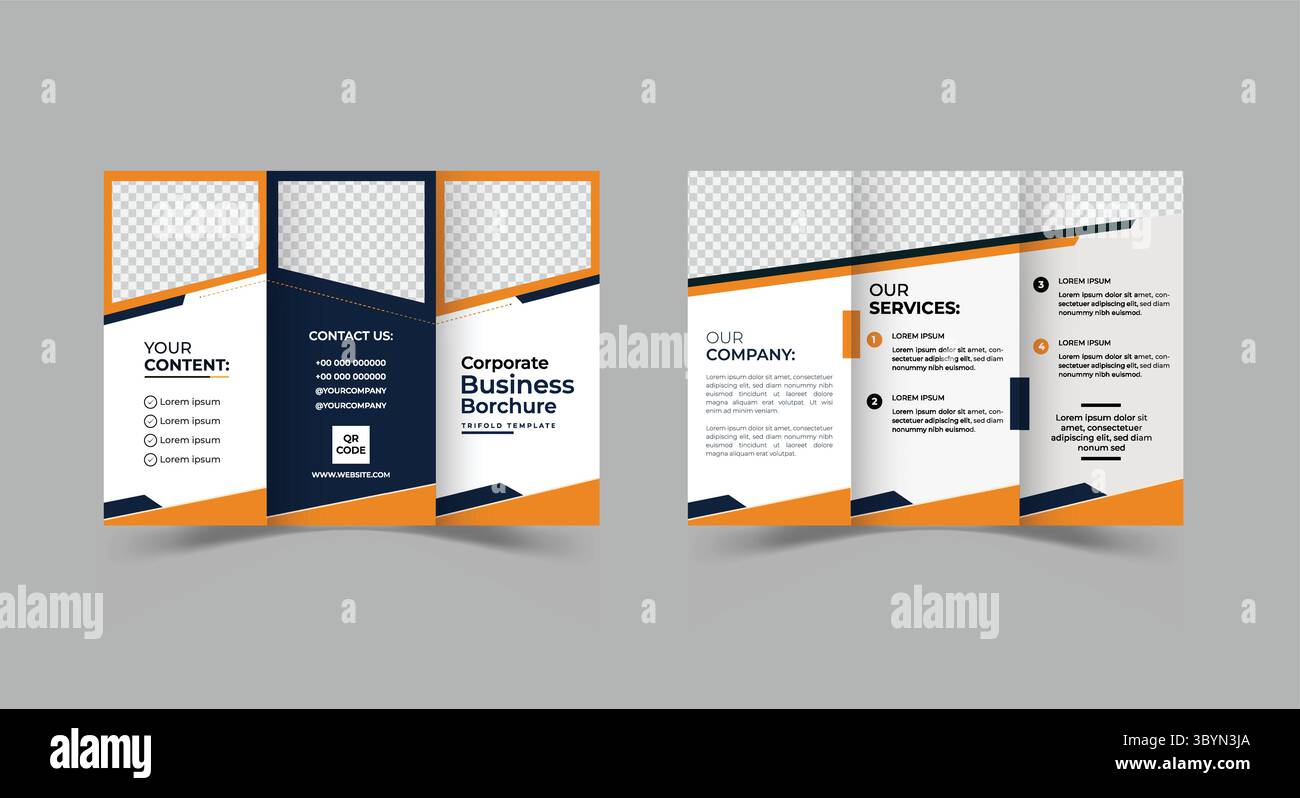 Brochure triplice Creative Corporate Modern Business Illustrazione Vettoriale