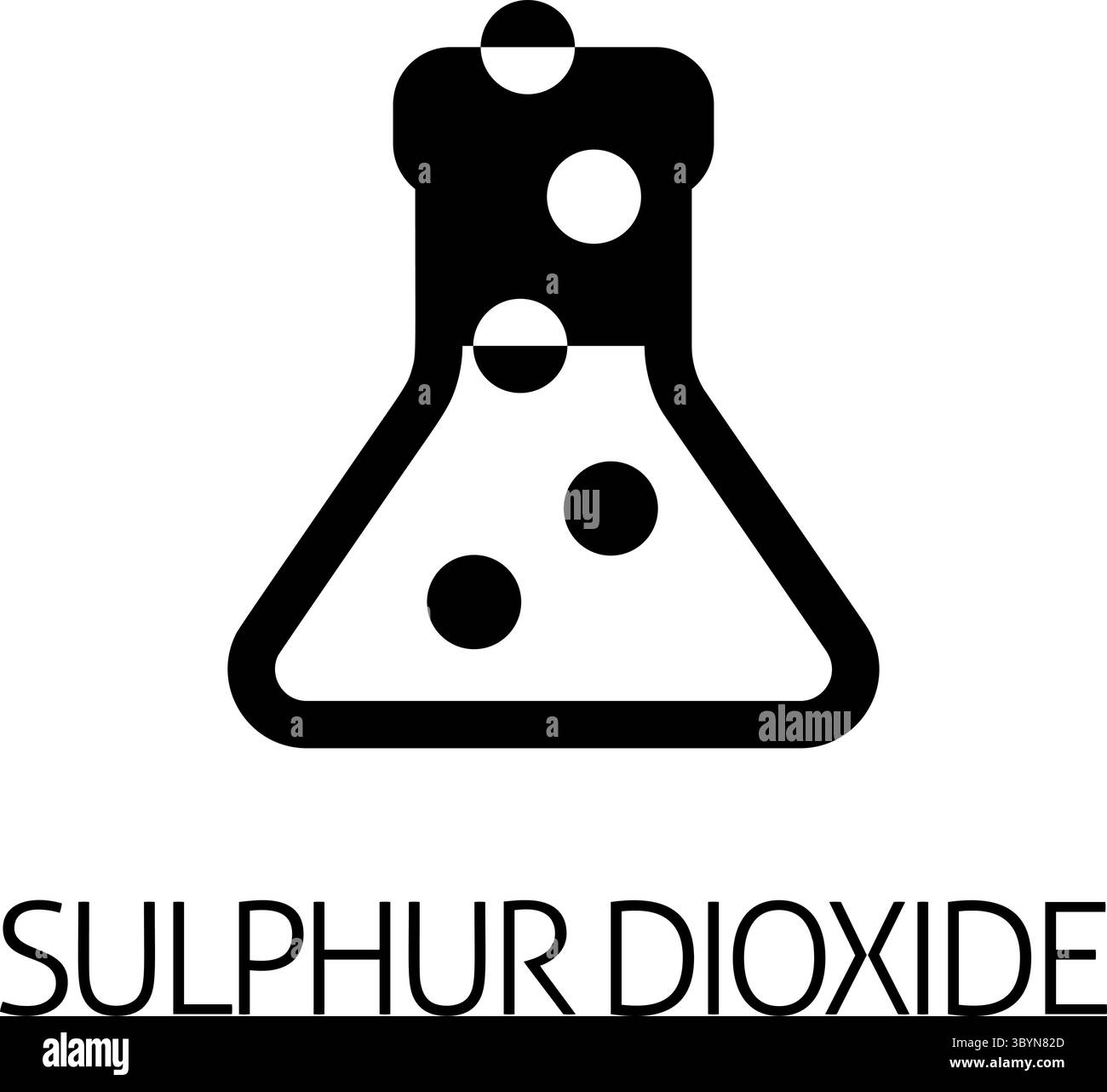 Informazioni sull'icona chimica del becher in vetro da laboratorio Illustrazione Vettoriale