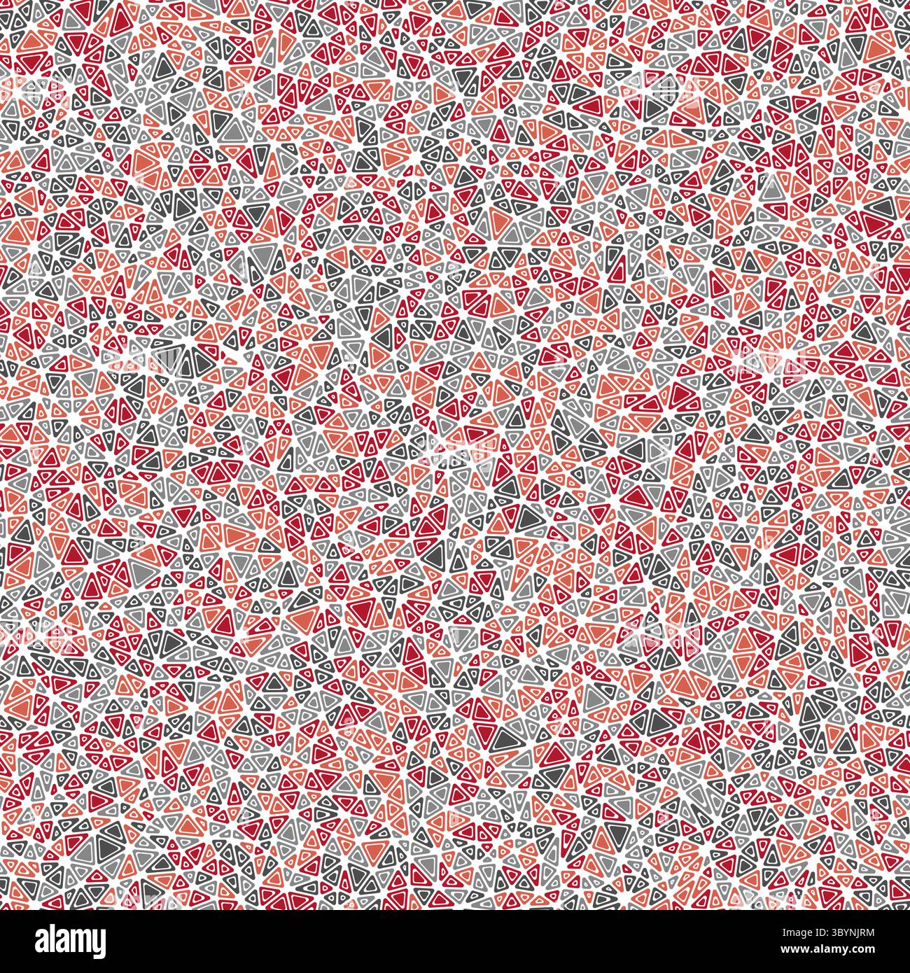 Ripetizione di forme triangolari. Forme solide arrotondate nei telai. Piccoli triangoli. Stile a più colori. Modello ripetibile. Straordinarie tessere vettoriali. Illustrazione Vettoriale