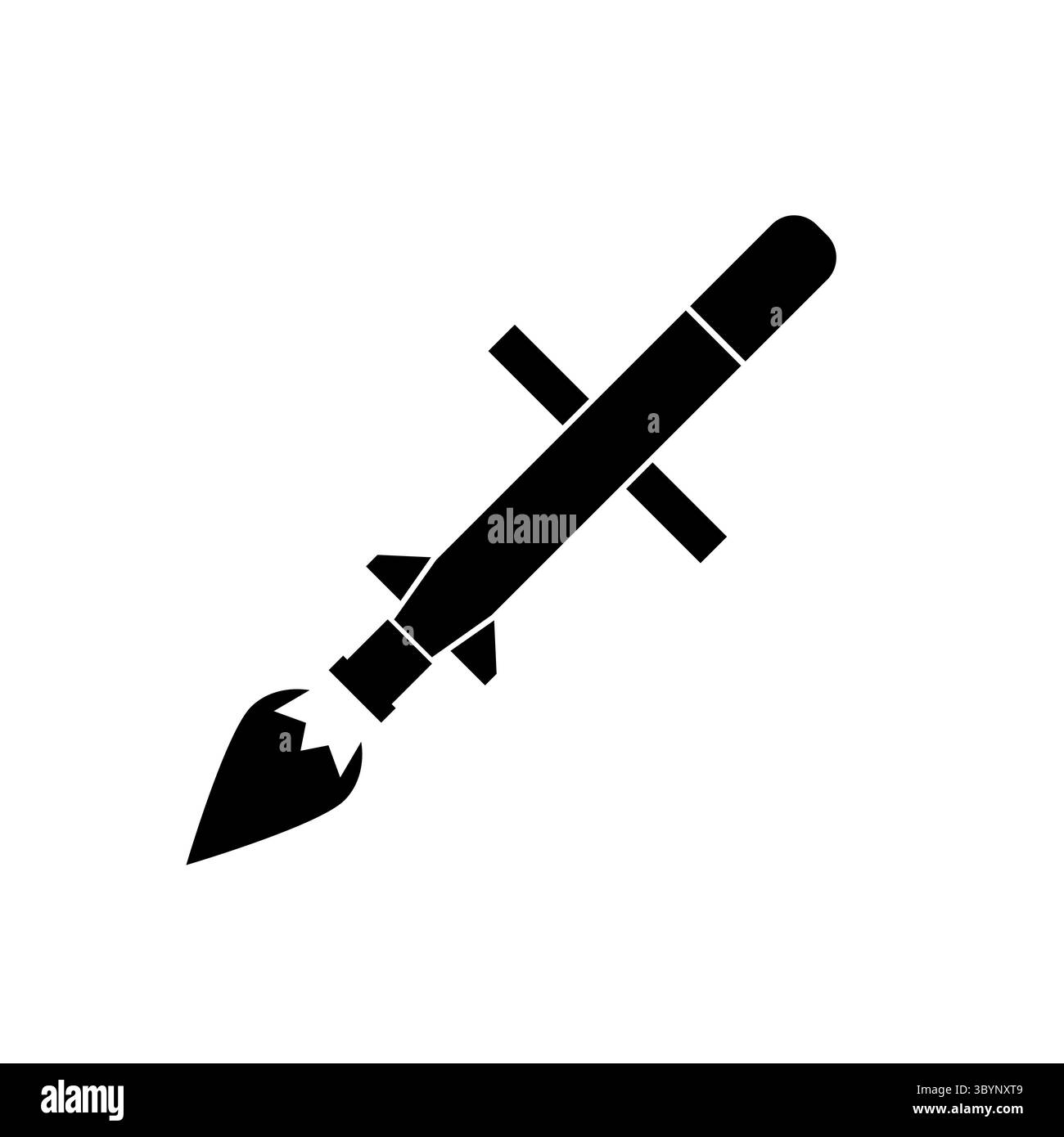 Icona missili razzo. Silhouette della testata atomica. Illustrazione vettoriale. Illustrazione Vettoriale