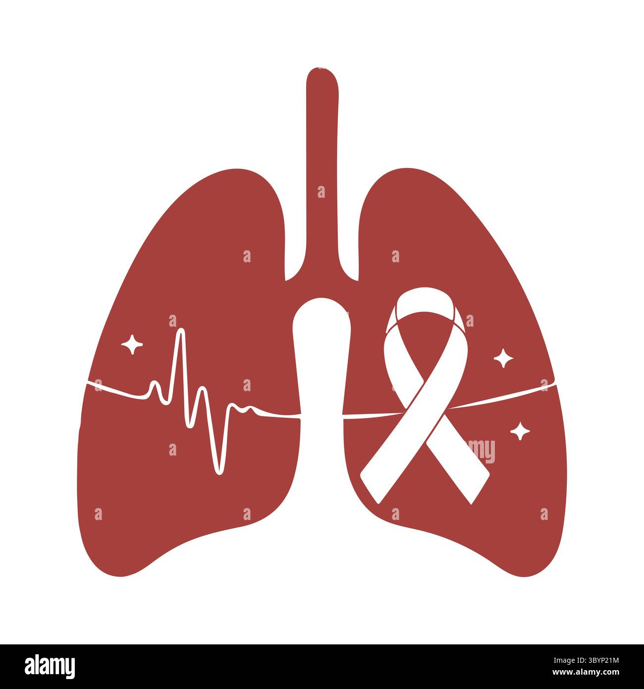 Giornata mondiale del cancro ai polmoni con nastri e polmoni Illustrazione Vettoriale