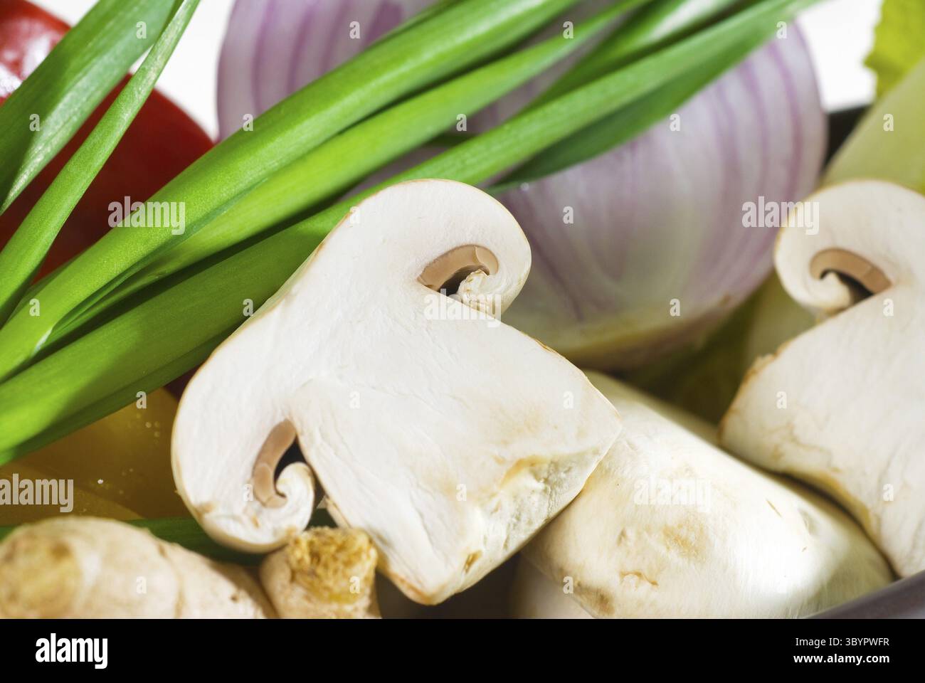 Cibo, verdure fresche assortite, base per una dieta salutare e nutruition Foto Stock