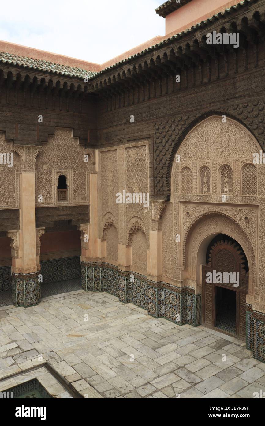 Madrasa del college islamico Ben Youssef a Marrakech, Marocco Foto Stock