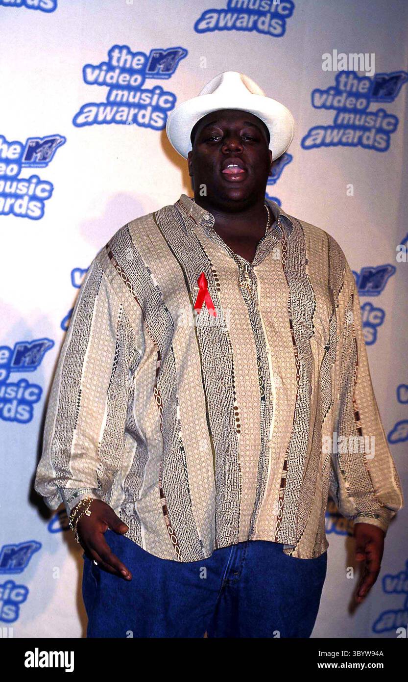 7 DICEMBRE 2005 -1995 MTV MUSIC VIDEO AWARD NOMINEES 09-07-1995.NOTORIOUS B.I.G.(AKA BIGGY SMALLS, CHRISTOPHER WALLACE). JOHN BARRETT- PHOTOS (immagine di credito: © John Barrett/ZUMA Press Wire) Foto Stock