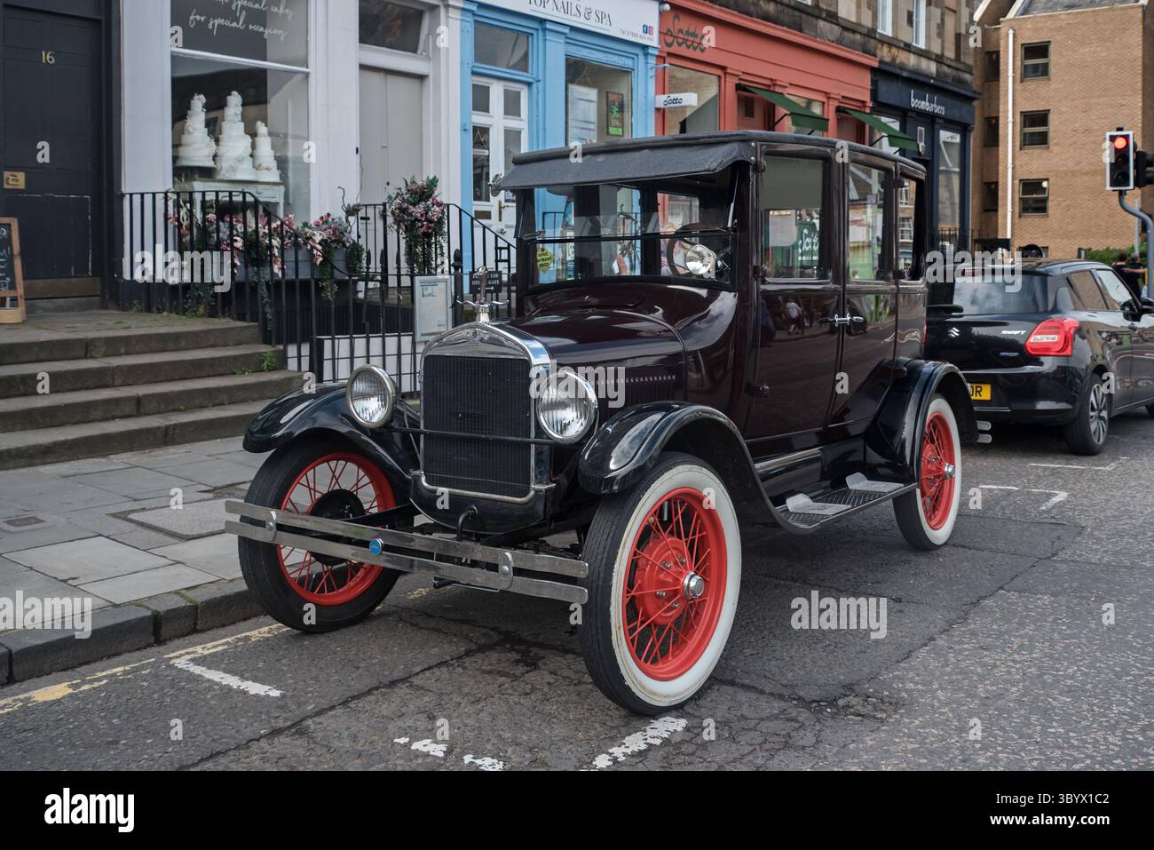 1926 Ford Model T auto d'epoca parcheggiata a Stockbridge, Edimburgo, Scozia, Regno Unito. Foto Stock
