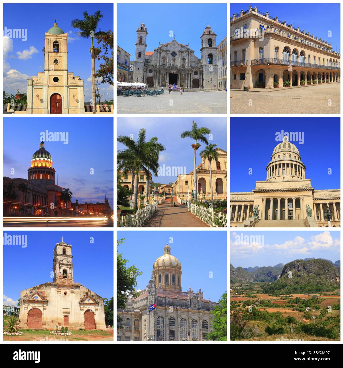 Impressioni di Cuba, collage di immagini di viaggi Foto Stock