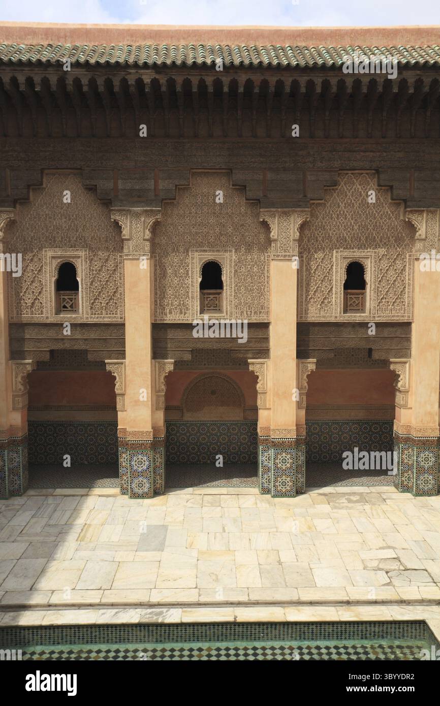 Madrasa del college islamico Ben Youssef a Marrakech, Marocco Foto Stock