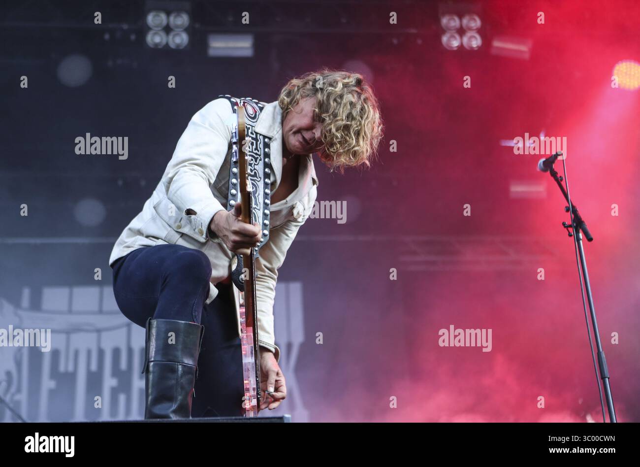 11 luglio 2019 - Kvinesdal, Norvegia - Kvinesdal, Norvegia - 11 luglio 2019. La rock band danese D-A-D esegue un concerto dal vivo durante il festival musicale norvegese Norway Rock Festival 2019. Qui il bassista Stig Pedersen viene visto dal vivo sul palco. (Foto di credito: Gonzales Photo - Synne Nilsson) (foto di credito: © Synne Nilsson/Gonzales Photo via ZUMA Press) Foto Stock