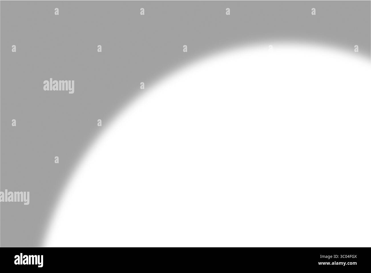 Un effetto d'ombra uniforme e sfocato che crea una curva delicata su uno sfondo bianco chiaro, suggerendo luce e forma. Illustrazione Vettoriale