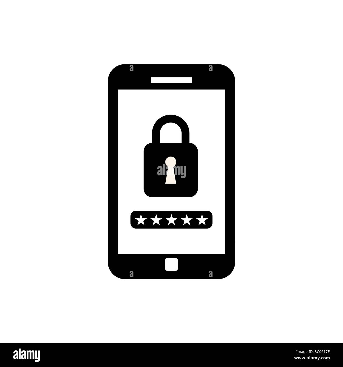 Smartphone con lucchetto che simboleggia la protezione dei dati, la privacy e la sicurezza informatica. Concetto di comunicazione sicura, crittografia mobile e sicurezza online Illustrazione Vettoriale
