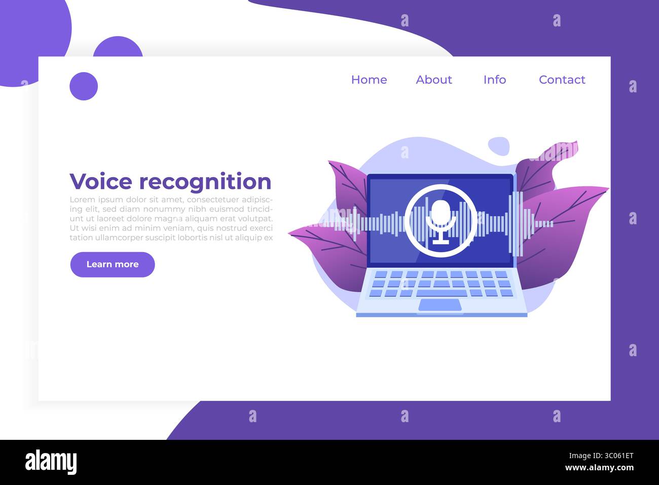 Ricerca con riconoscimento vocale sul notebook. Illustrazione vettoriale. Illustrazione Vettoriale