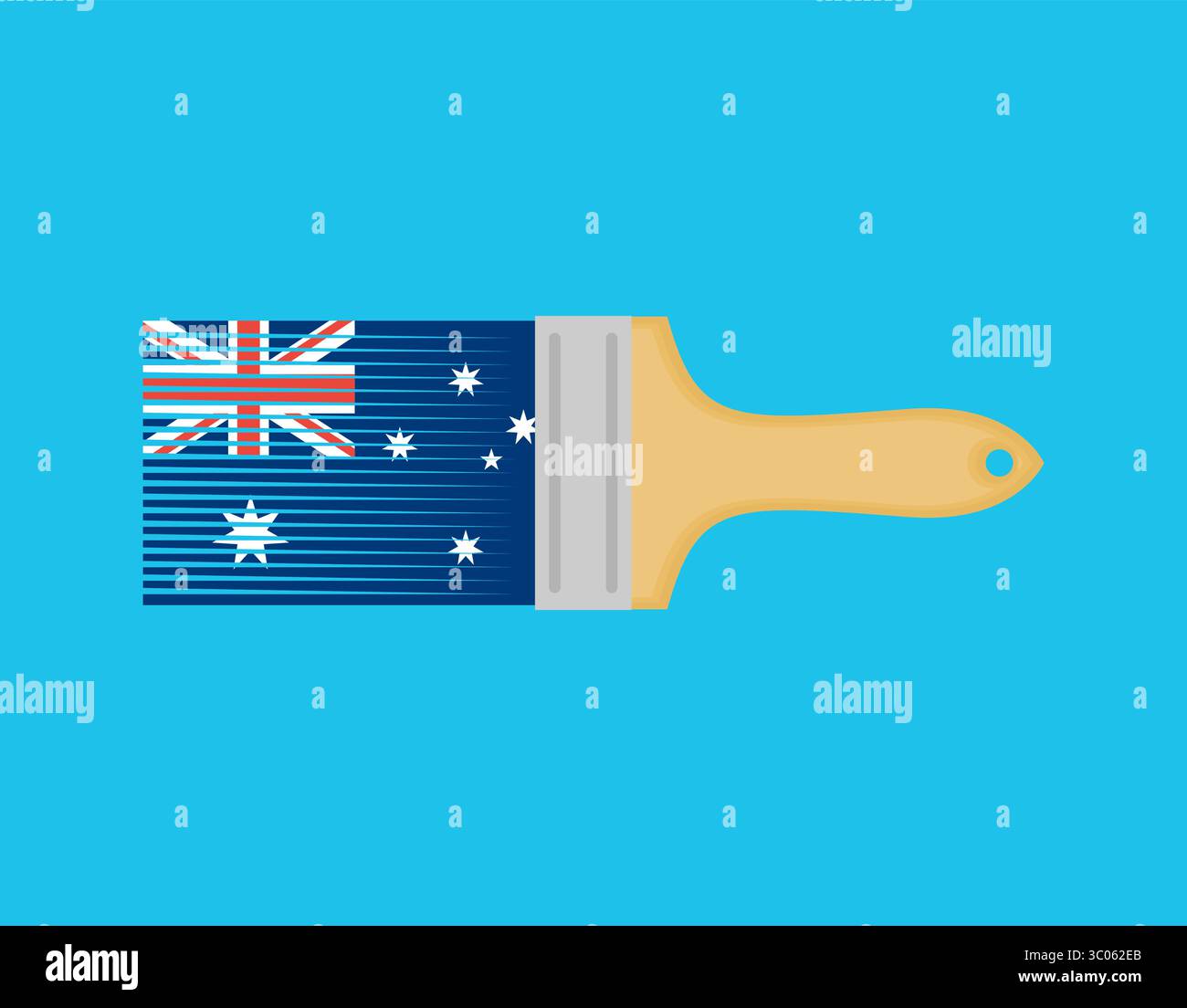 Pennello con bandiera del Regno Unito (Union Jack). Simbolo dell'identità britannica, del patriottismo, dell'espressione politica, della libertà e dell'orgoglio nazionale del Ki Unito Illustrazione Vettoriale