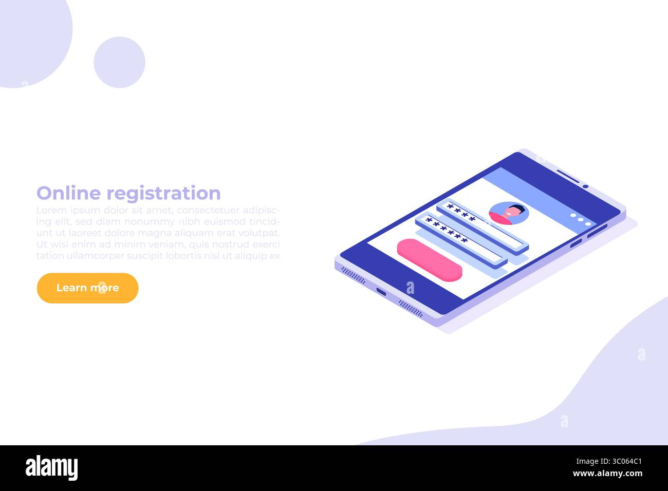 Creare un account, registrazione online concetto isometrico. Accesso e password sicuri. Illustrazione vettoriale. Illustrazione Vettoriale