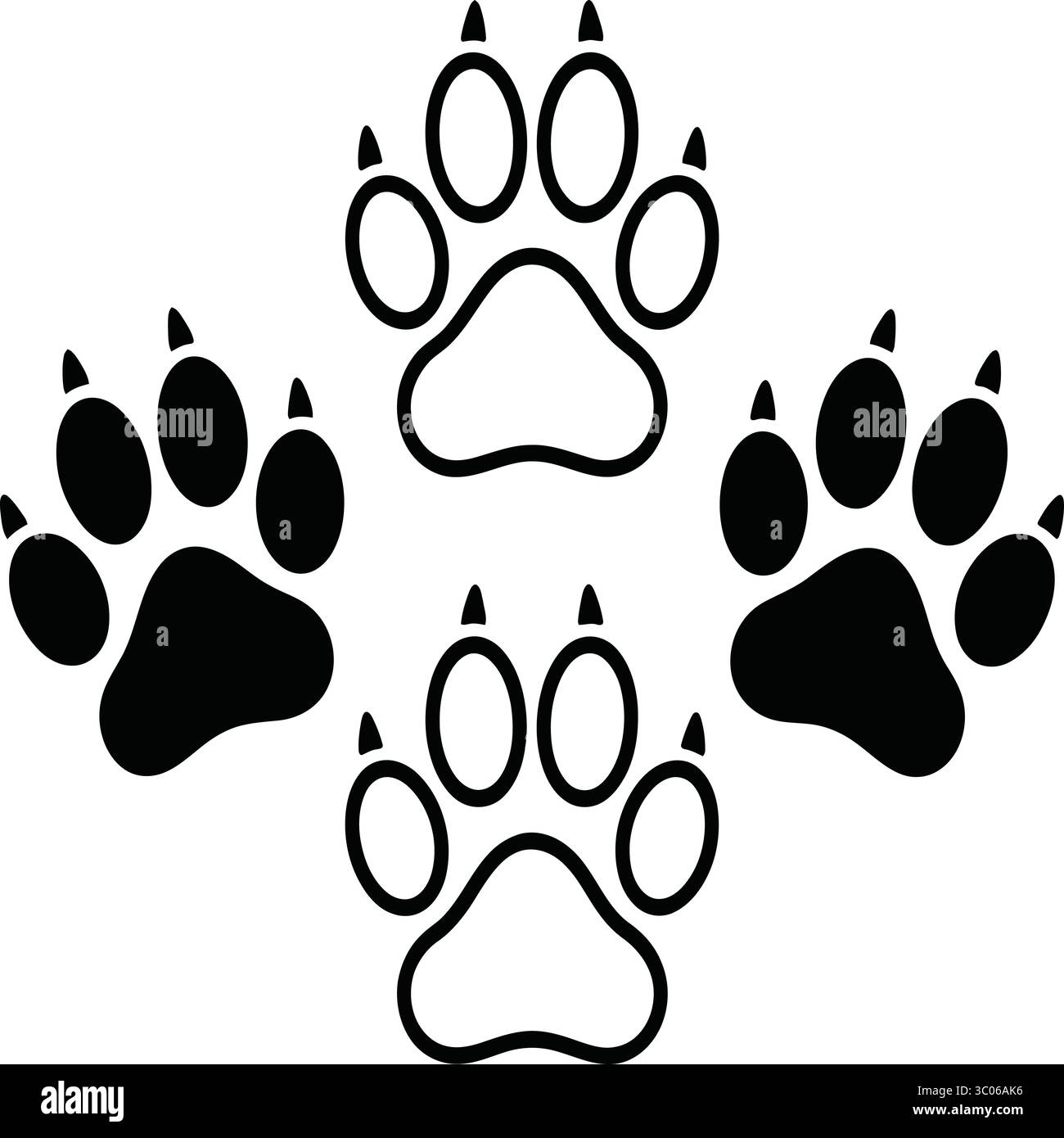 "Illustrazione di stampa Paw stilizzata" Illustrazione Vettoriale