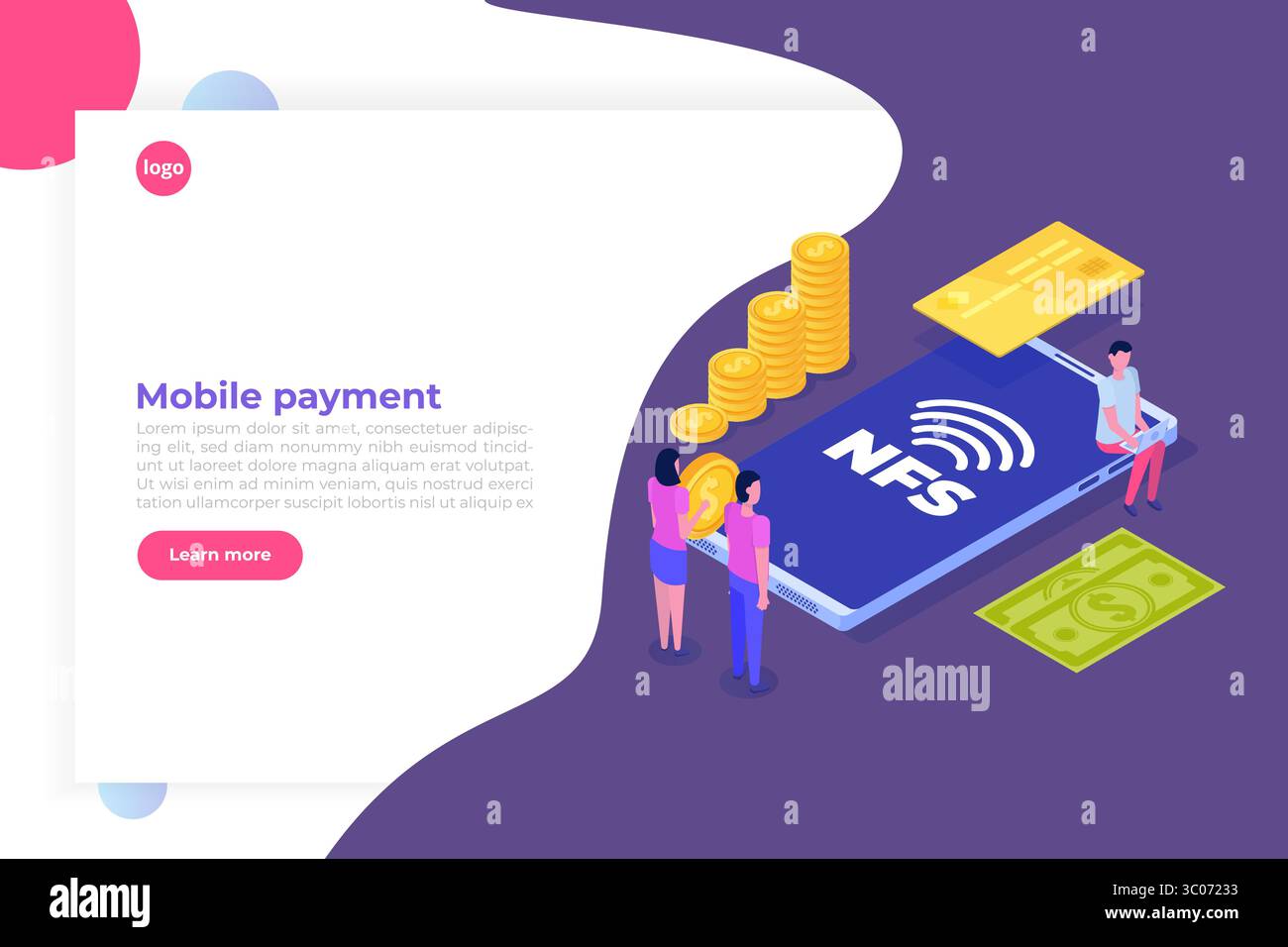 NFS - Network file System isometrico. Illustrazione vettoriale. Illustrazione Vettoriale
