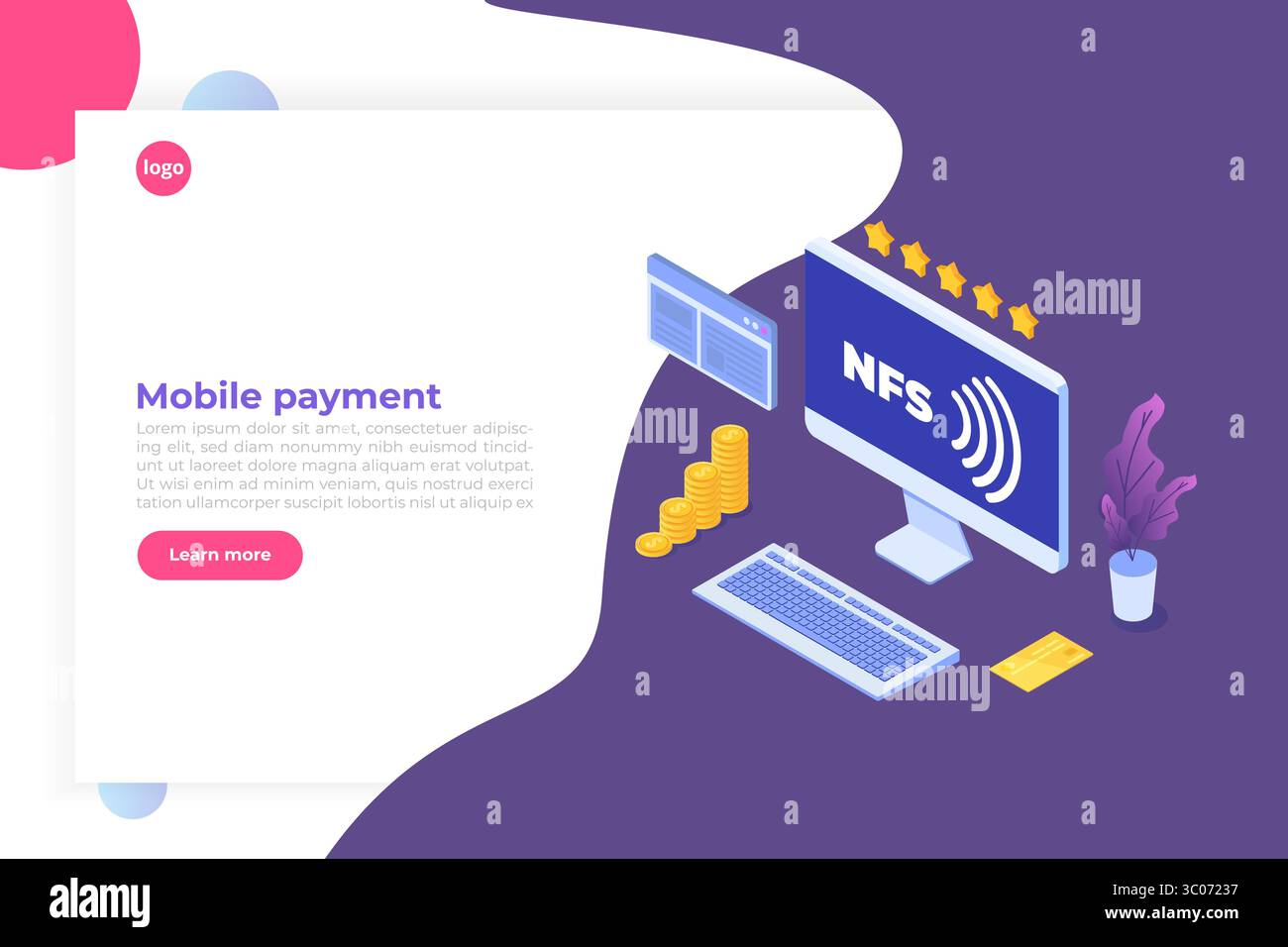 NFS - Network file System isometrico. Illustrazione vettoriale. Illustrazione Vettoriale