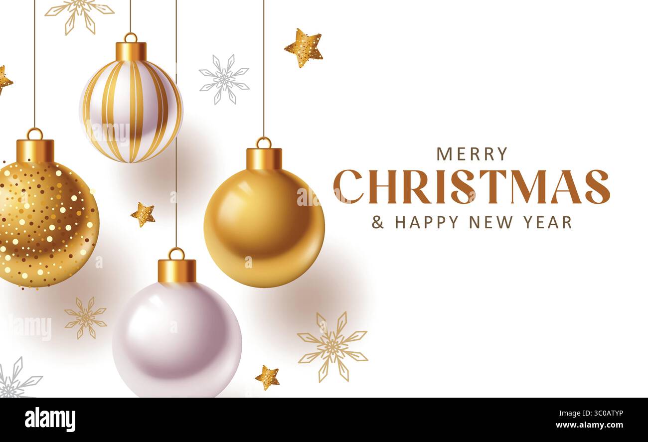 Merry Christmas Design Banner, perfetto per biglietti di auguri, inviti e decorazioni Illustrazione Vettoriale