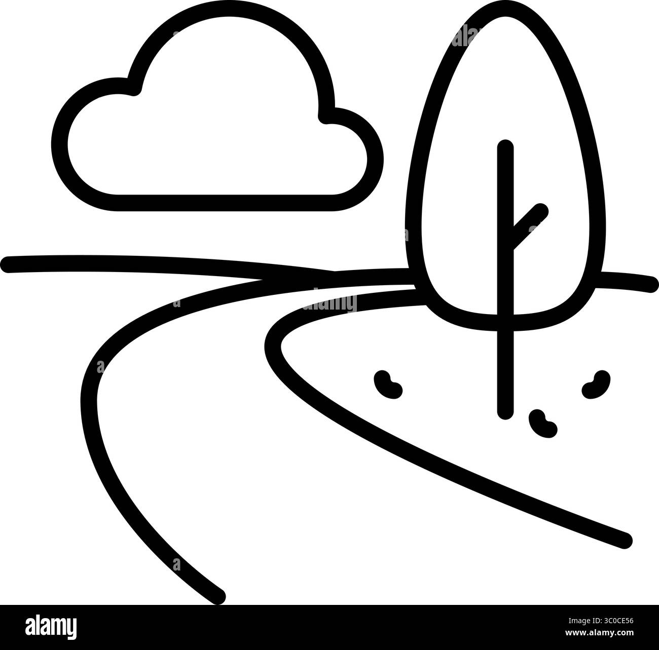 Vettore icona linea orizzontale autunnale con traccia modificabile Illustrazione Vettoriale