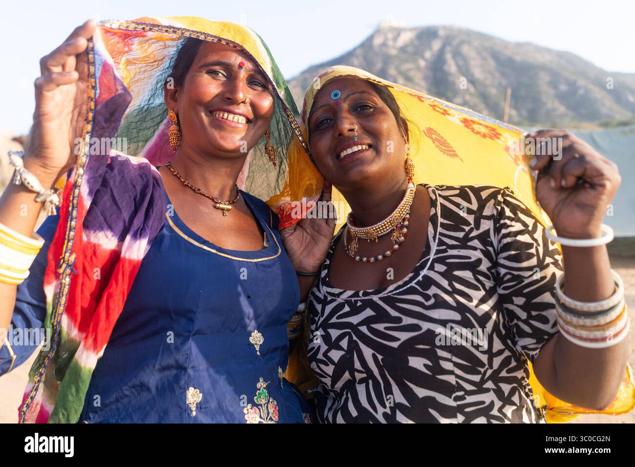 Rajasthan, India - ritratto Pushkar di donne zingare Foto Stock