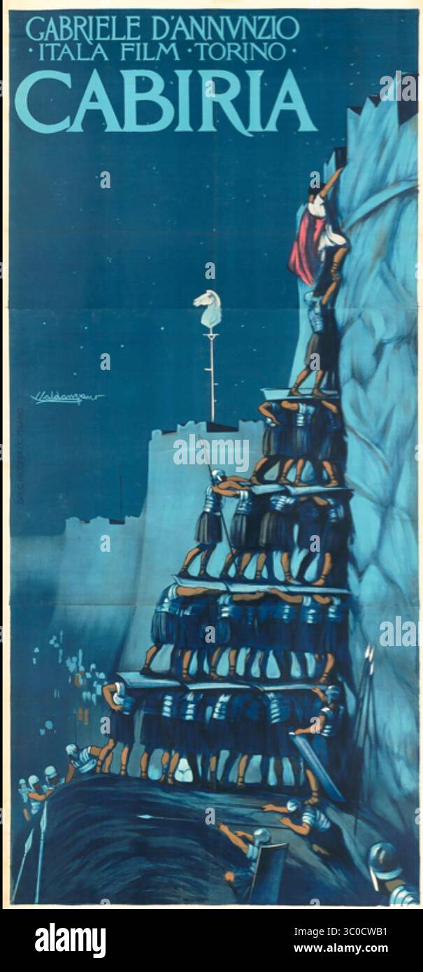 CABIRIA poster per la produzione Itala Film del 1914 spesso considerato come il primo film epico. Foto Stock