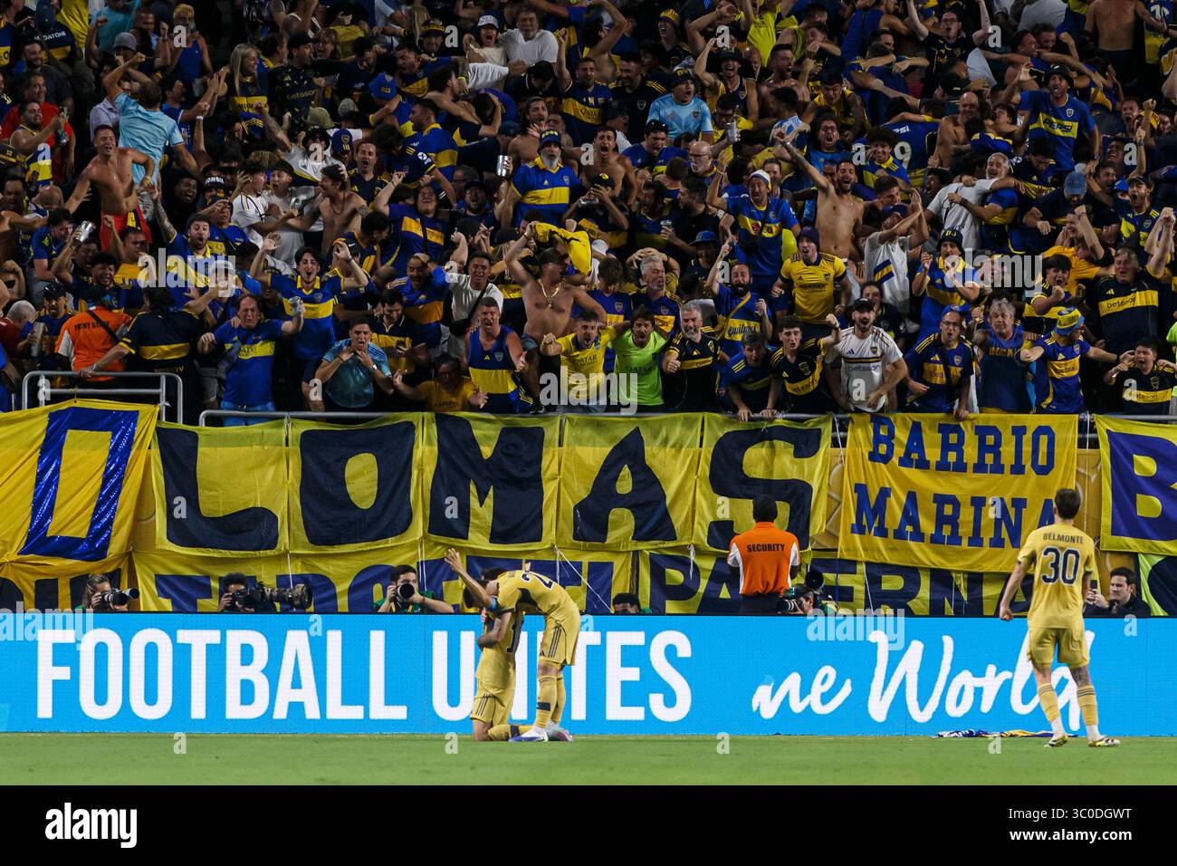 Miami, Florida - 20 giugno: Miguel Merentiel del Boca Juniors celebra il suo gol durante la partita della Coppa del mondo per club FIFA 2025 tra il Bayern Munchen e. Foto Stock
