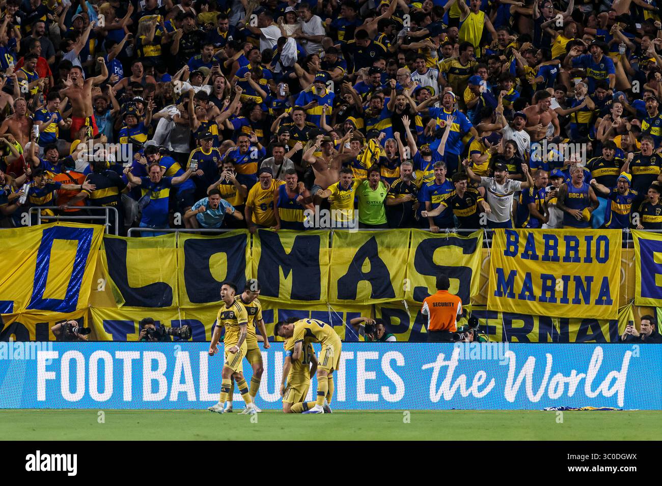 Miami, Florida - 20 giugno: Miguel Merentiel del Boca Juniors celebra il suo gol durante la partita della Coppa del mondo per club FIFA 2025 tra il Bayern Munchen e. Foto Stock