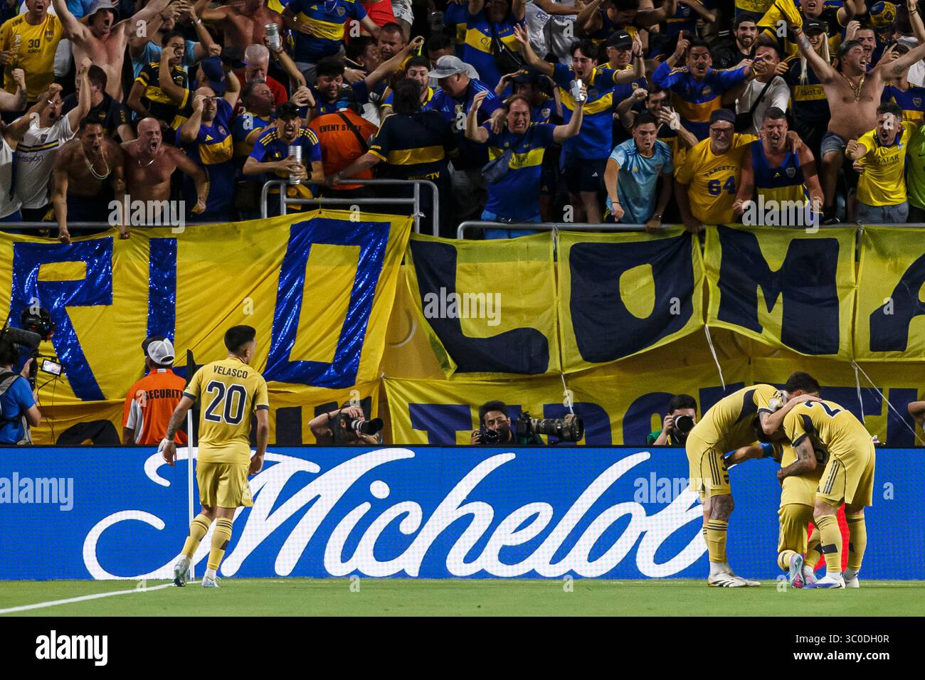 Miami, Florida - 20 giugno: Miguel Merentiel del Boca Juniors celebra il suo gol durante la partita della Coppa del mondo per club FIFA 2025 tra il Bayern Munchen e. Foto Stock