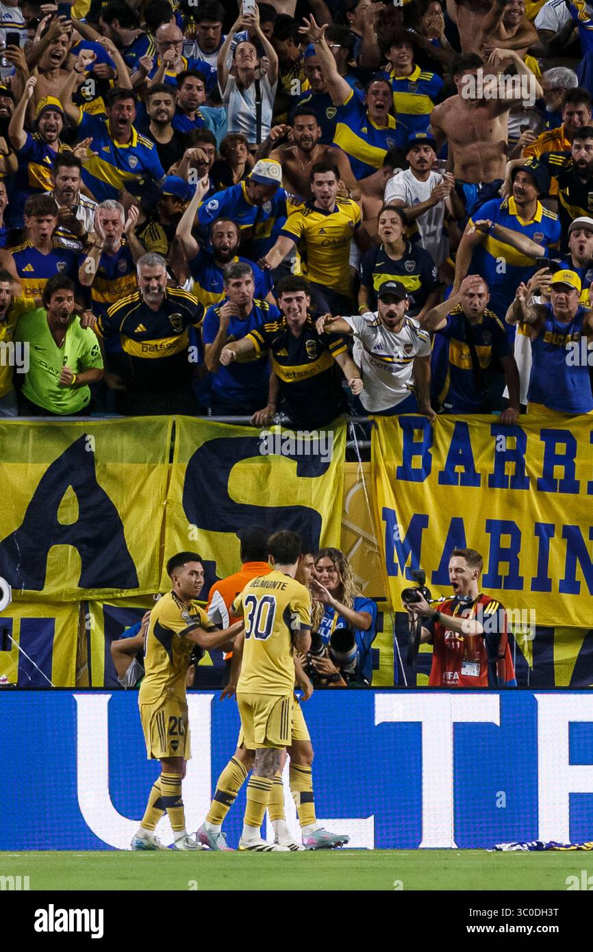 Miami, Florida - 20 giugno: Miguel Merentiel del Boca Juniors celebra il suo gol durante la partita della Coppa del mondo per club FIFA 2025 tra il Bayern Munchen e. Foto Stock