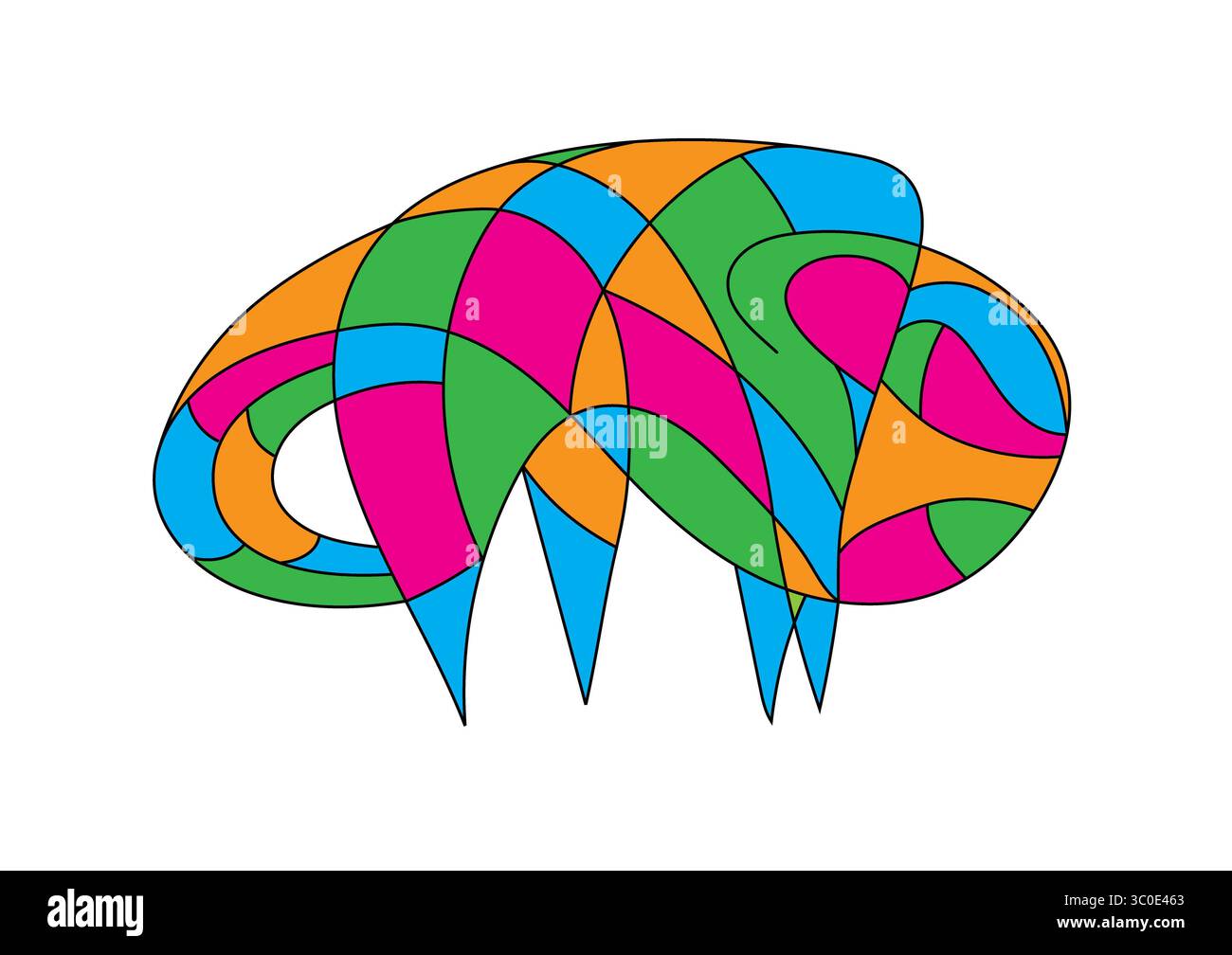 Arte astratta "bisonte dai colori brillanti" Foto Stock