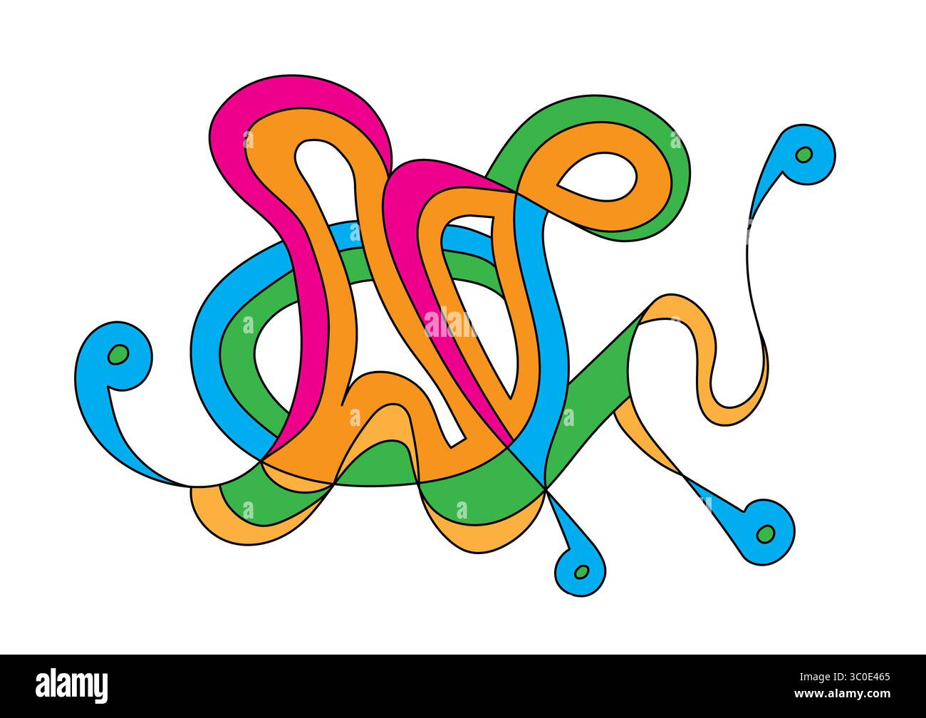Arte astratta "Octopus in colori brillanti" Foto Stock