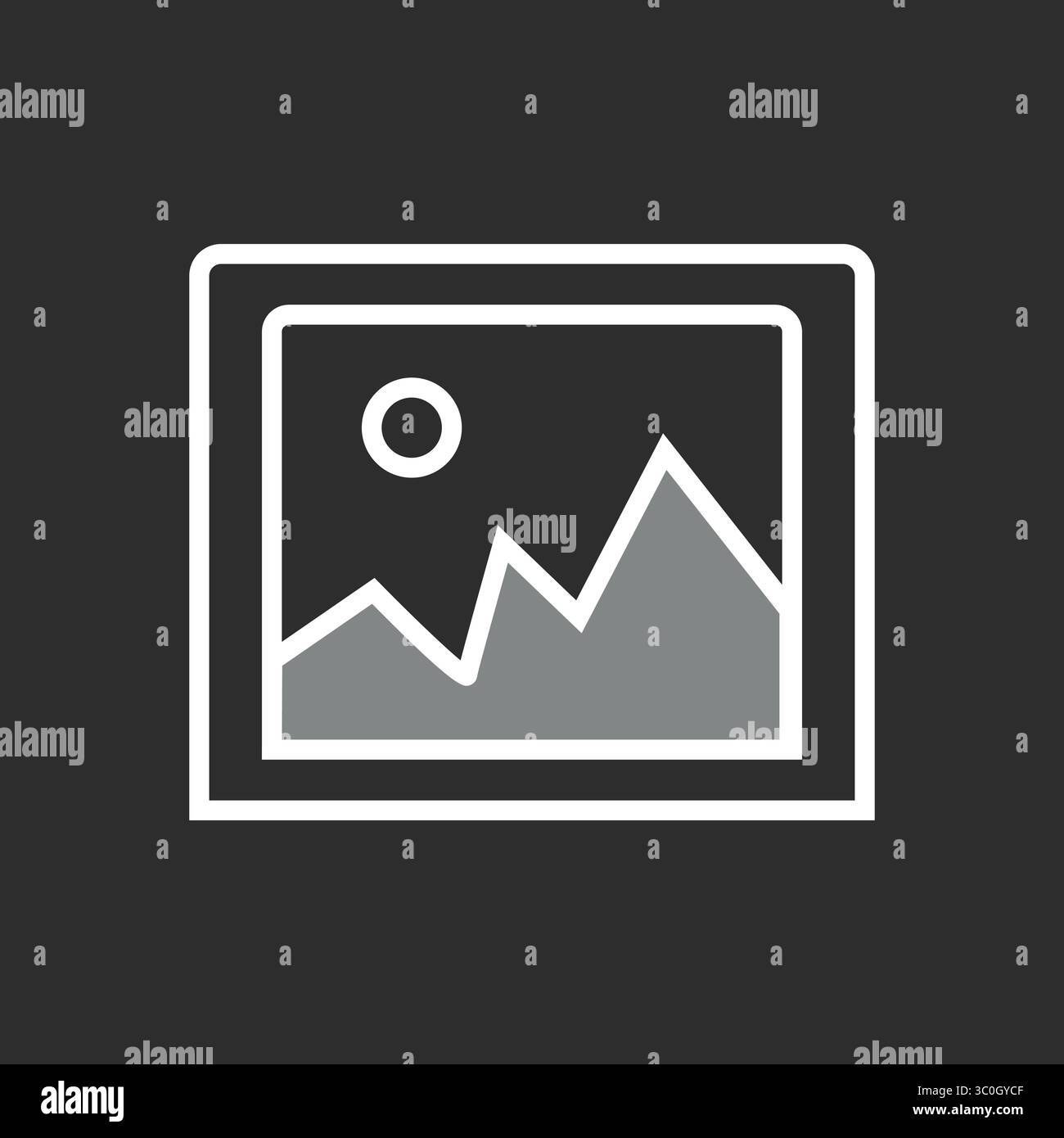 Icona di riconoscimento delle immagini su sfondo bianco e nero: Sistema di rilevamento visivo ai, segno vettoriale. Simbolo, illustrazione del logo. Grafica vettoriale per il momento Illustrazione Vettoriale